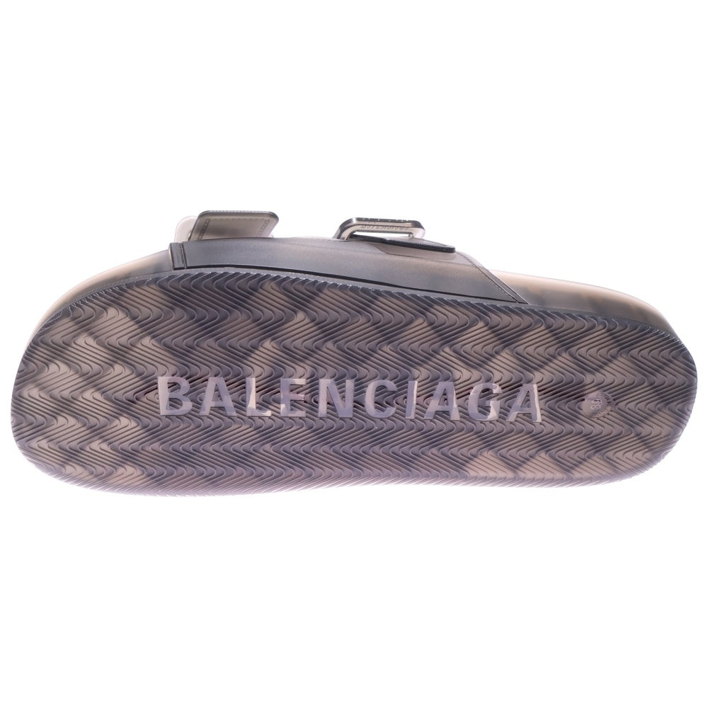 BALENCIAGA(バレンシアガ) MALLORCA マヨルカ クリア ベルトデザイン フラットサンダル シューズ ブラック 656937