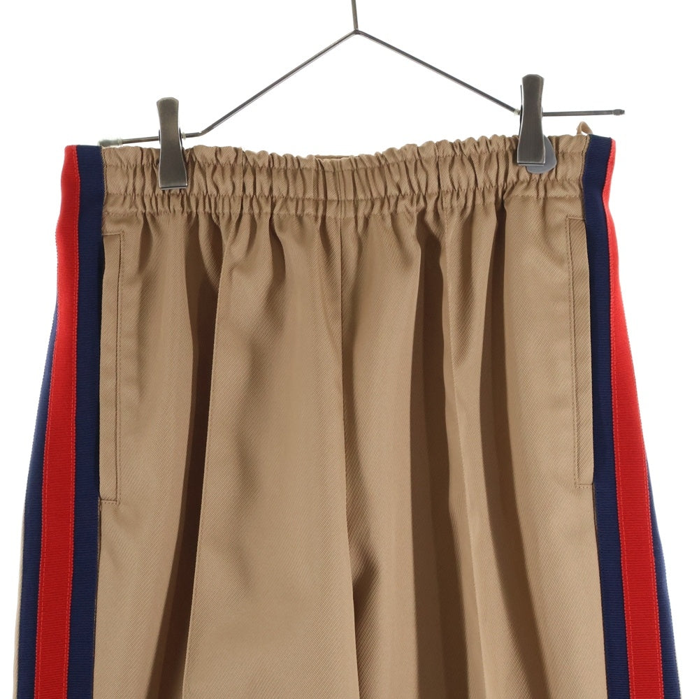 GUCCI(グッチ) シェリーライン 裾ジップ センタープレス ストレート パンツ ベージュ 757335