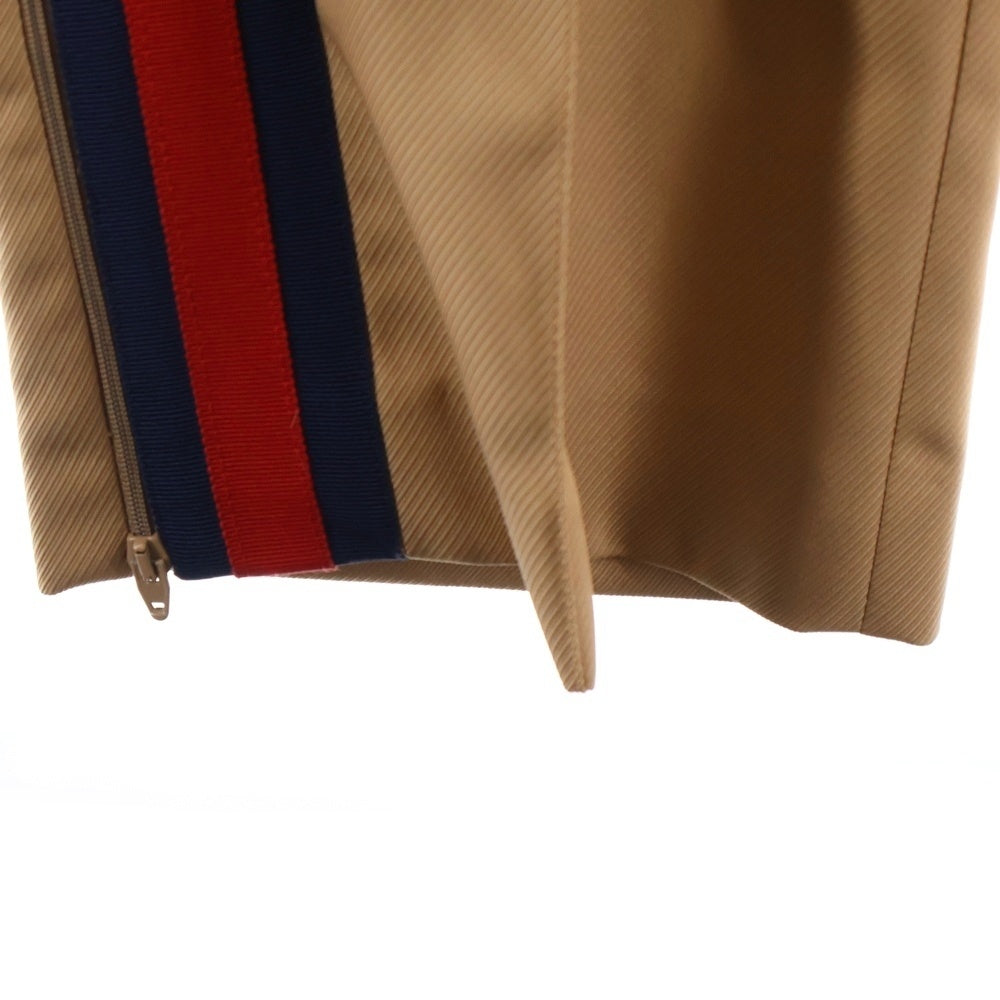 GUCCI(グッチ) シェリーライン 裾ジップ センタープレス ストレート パンツ ベージュ 757335