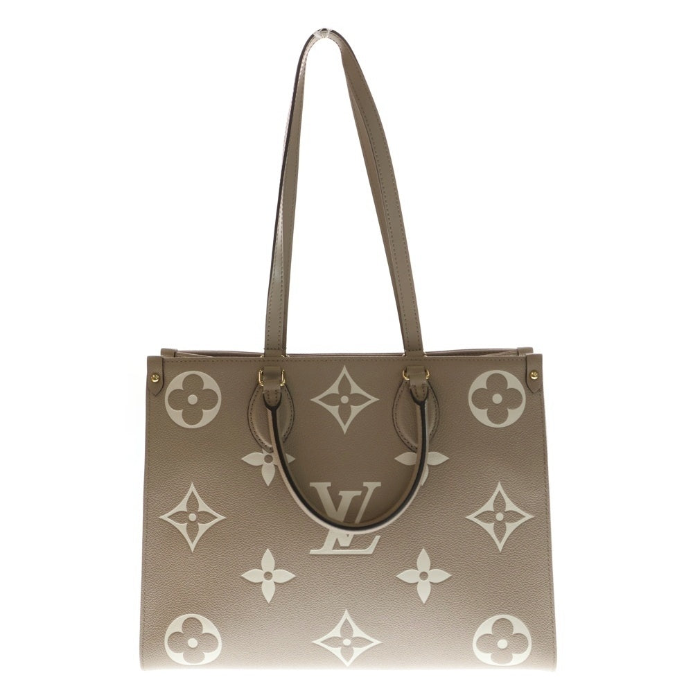 LOUIS VUITTON(ルイヴィトン) モノグラムアンプラント オンザゴーMM トゥルトレール/クレーム トートバッグ ハンドバッグ ベージュ×アイボリー レザー M45494 ゴールド金具