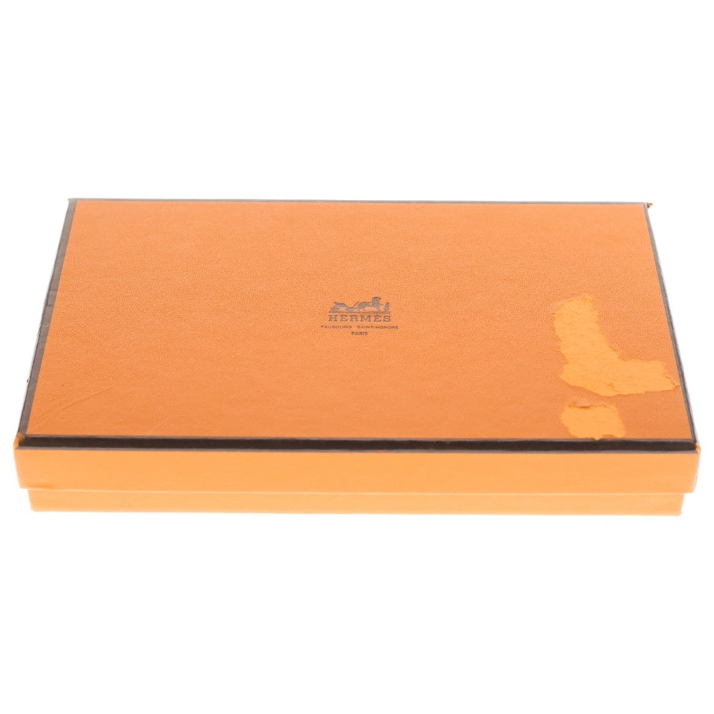 HERMES(エルメス) ベアンスフレ ロングウォレット 長財布 カードケース ライトブルー×レッド エプソン シルバー金具 D刻印