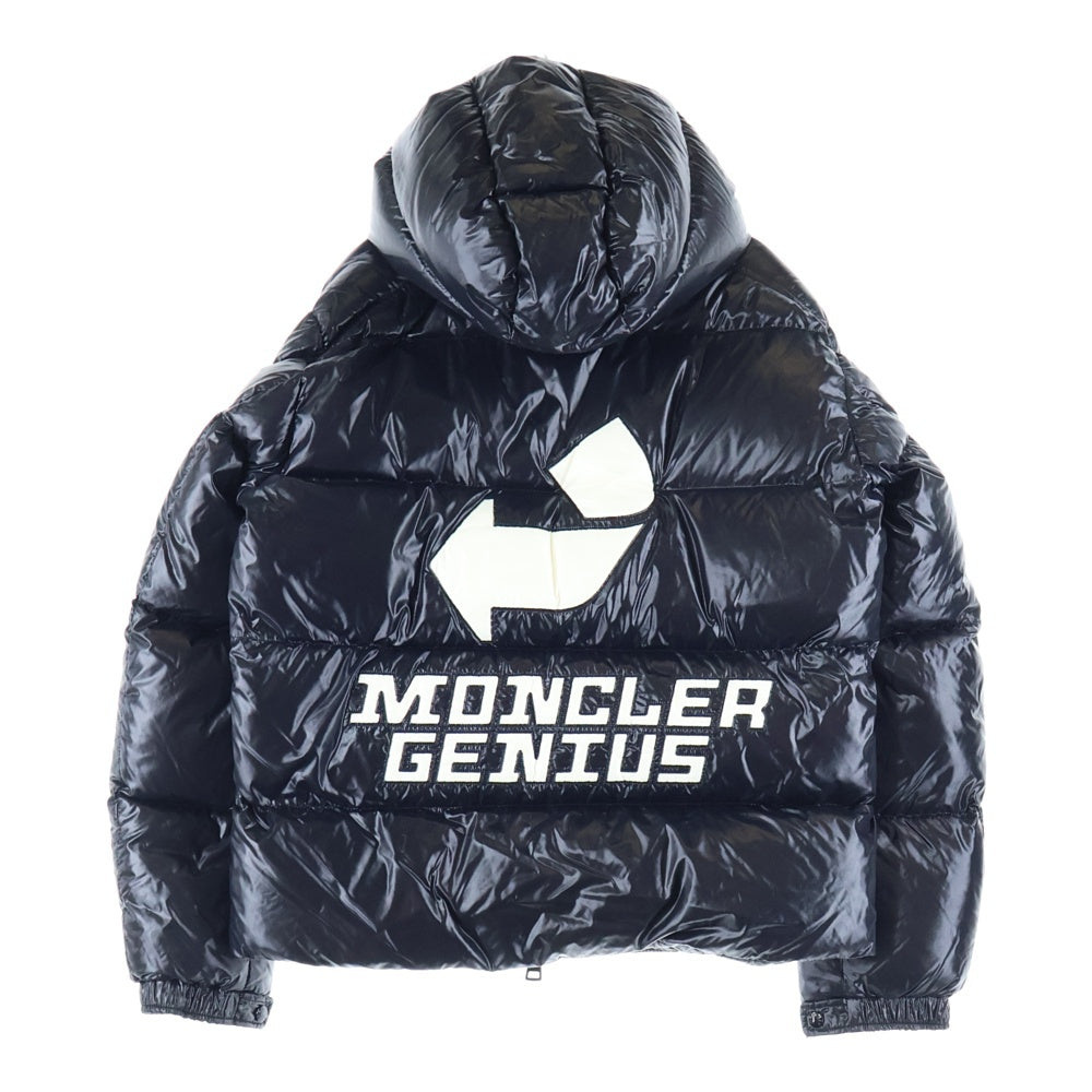 MONCLER(モンクレール) 21AW ASPIN アスピン MILANO ラバーワッペン バックロゴ フーデッド ジップアップ ダウンジャケット ブラック G209X1A00003 68950
