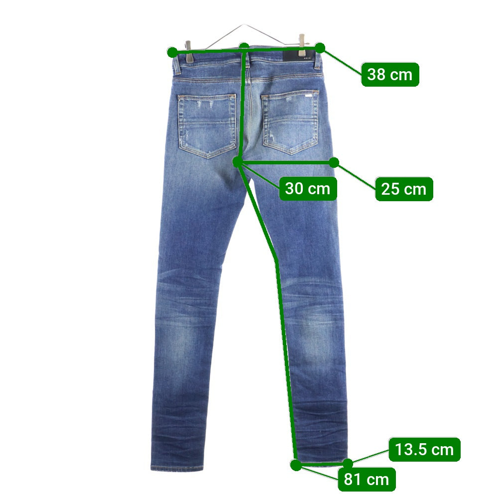 AMIRI(アミリ) ダメージ加工 ストレッチ スリムスキニー デニムパンツ ジーンズ インディゴ SR1PXMD002SAMDSI