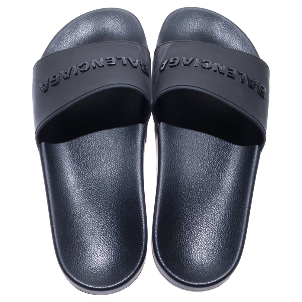 BALENCIAGA(バレンシアガ) ラバー ロゴ フラット シャワーサンダル シューズ ブラック