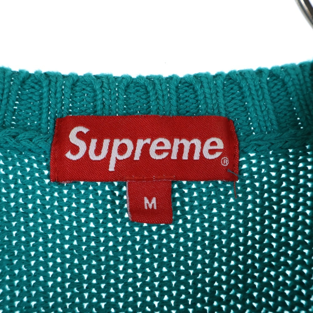 SUPREME(シュプリーム) 16SS Tackle Twill Sweater タックル ツイル ロゴ刺繍 クルーネック プルオーバー 長袖ニット セーター グリーン
