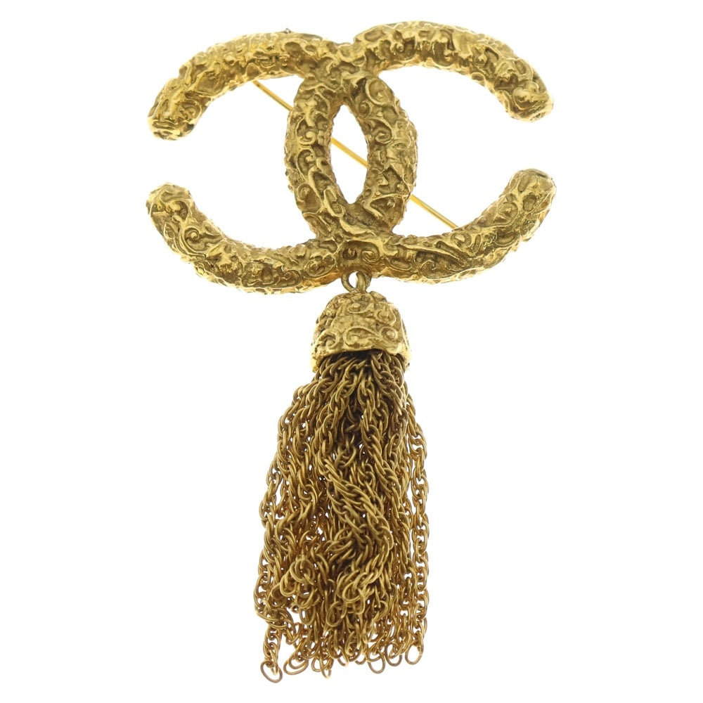 CHANEL(シャネル) ココマーク溶岩 フリンジ ブローチ ピンバッジ ゴールド レディース