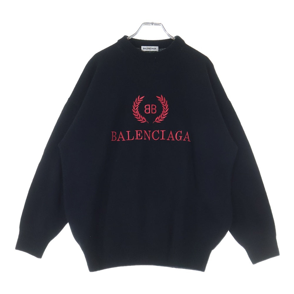 BALENCIAGA ロゴプリント 長袖セーター BALENCIAGA】LOGOMANIA ALL OVER 長袖セーター ロゴ (BALENCIAGA