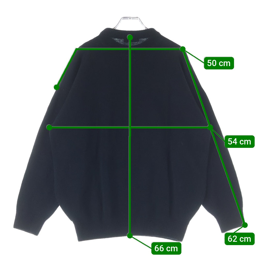 BALENCIAGA(バレンシアガ) BBロゴ刺繍 カシミヤ混 クルーネック プルオーバー 長袖ニット セーター ブラック/レッド 555308