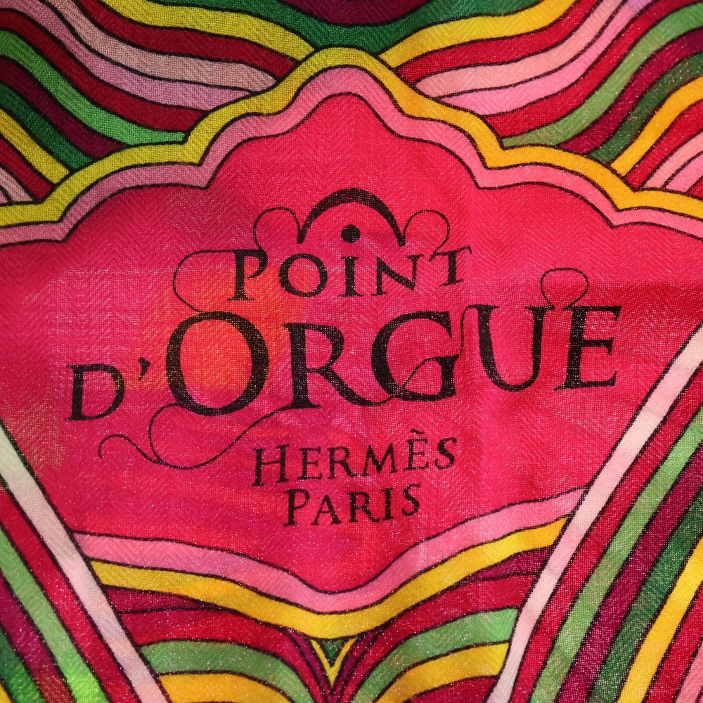 HERMES(エルメス) カレ140 POINT D'ORGUE ジェアン 総柄プリント カシミヤ シルク スカーフ ピンク レディース