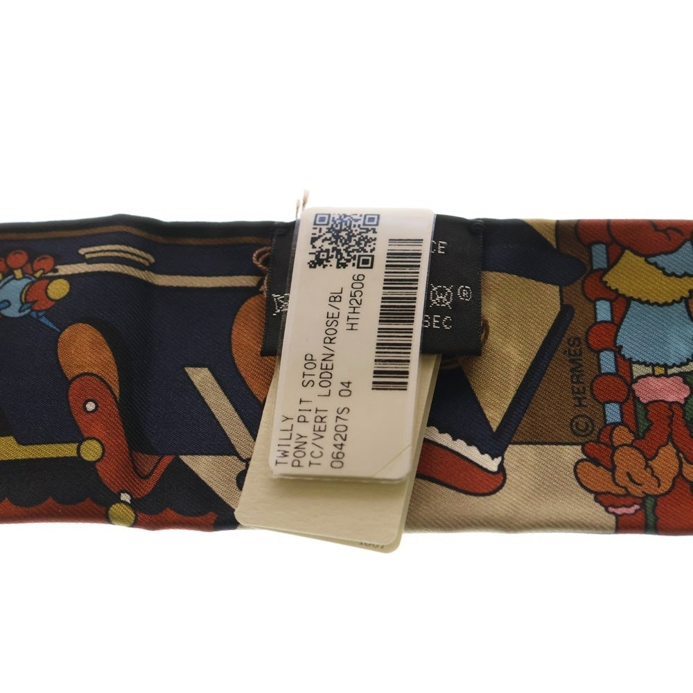 HERMES(エルメス) ツイリー ポニーピットストップ マルチカラー シルク レディース
