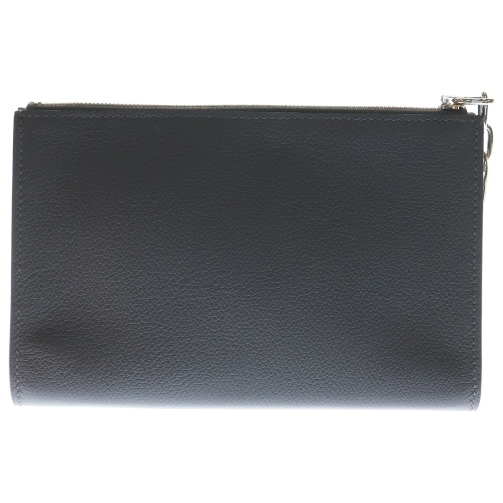 HERMES(エルメス) ジップアンゴーPM グリメイヤー エバーカラー ポーチ セカンドバッグ ケース グレー レザー シルバー金具 K刻印 レディース