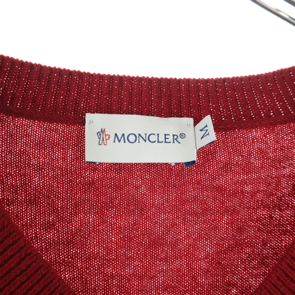 MONCLER(モンクレール) Vネック ニットセーター ウール レッド A20919144500 97890