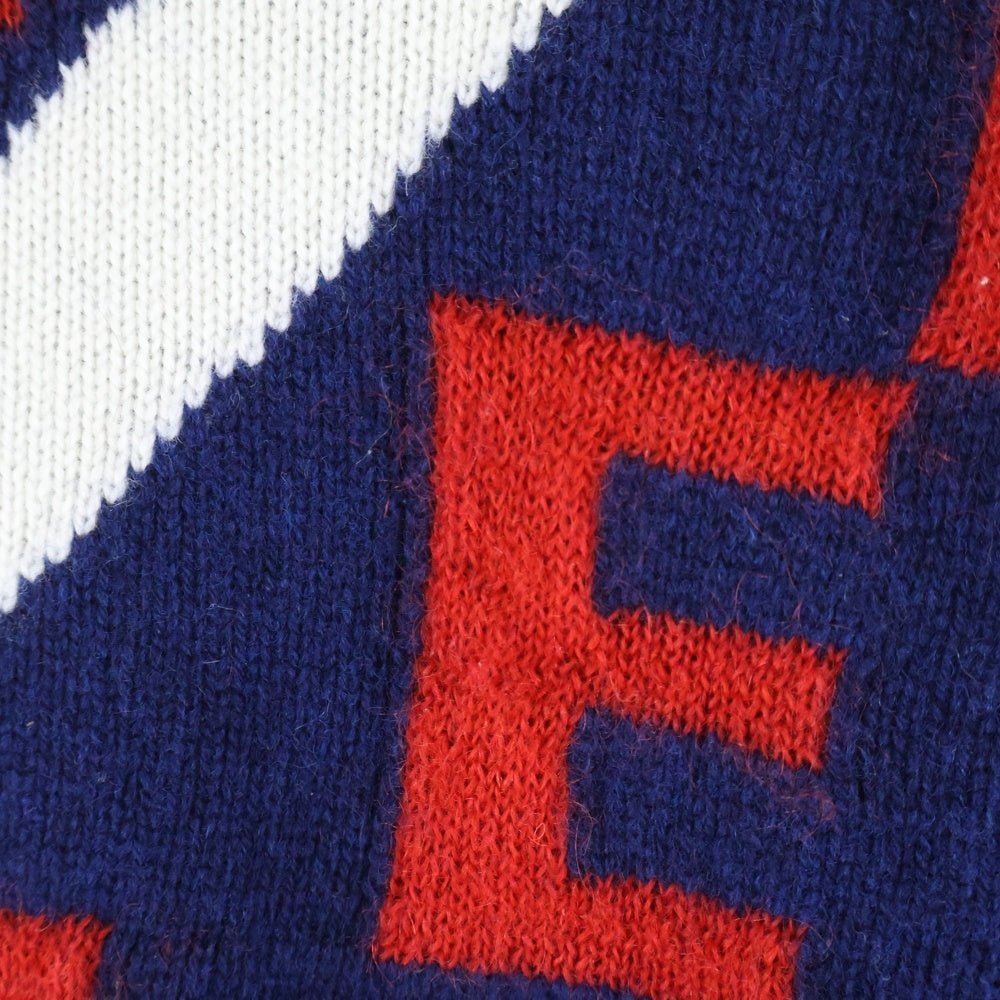 MONCLER(モンクレール) MAGLIONE TRICOT GIROCOLLO トリコロール カシミヤ混ウールニットモヘアセーター ブルー/レッド E20919041600 A9046