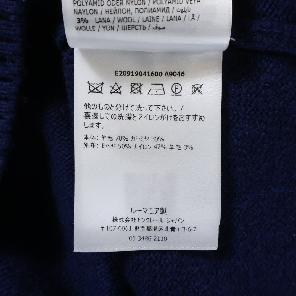 MONCLER(モンクレール) MAGLIONE TRICOT GIROCOLLO トリコロール カシミヤ混ウールニットモヘアセーター ブルー/レッド E20919041600 A9046