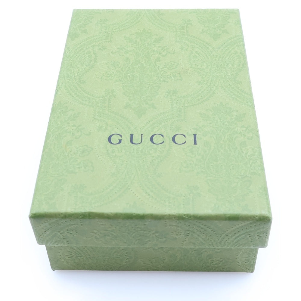 GUCCI(グッチ) GGマーモント 二つ折りコンパクトウォレット コインケース ブラック×ベージュ レザー×PVC 658610 ゴールド金具