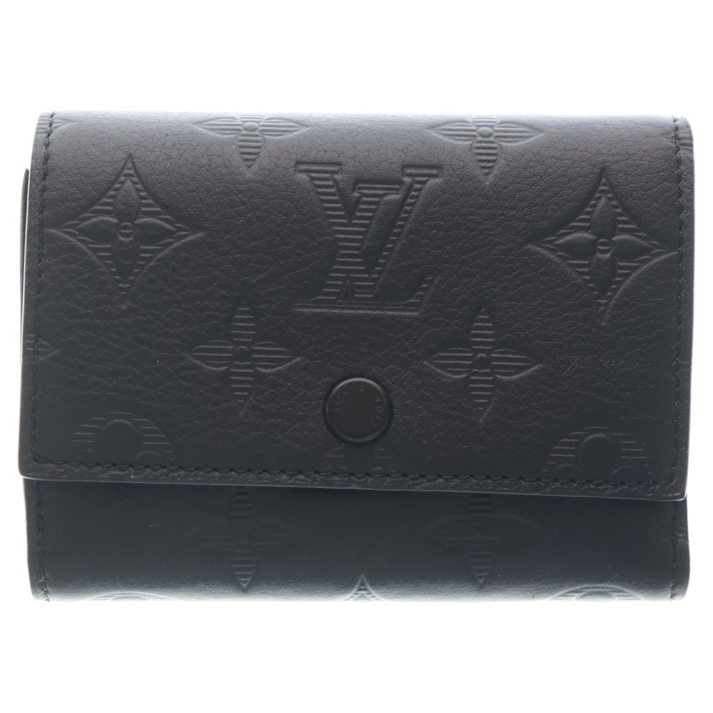 LOUIS VUITTON(ルイヴィトン) モノグラム シャドウ ヴィクター コンパクトウォレット 三つ折り財布 ブラック レザー M12635 レディース