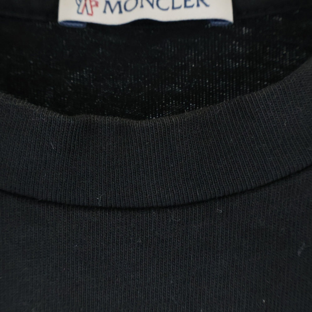 MONCLER(モンクレール) 24AW フロッキーロゴプリント ワッペン クルーネック 半袖Tシャツ カットソー ブラック J20918C00024 8390T