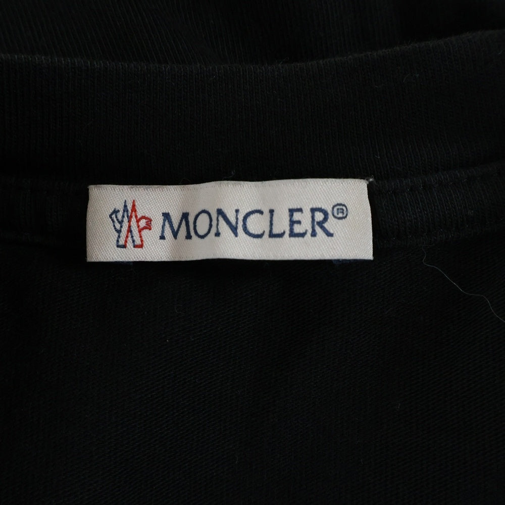 MONCLER(モンクレール) 24AW フロッキーロゴプリント ワッペン クルーネック 半袖Tシャツ カットソー ブラック J20918C00024 8390T