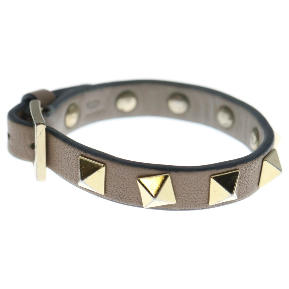 VALENTINO(ヴァレンティノ) ロック スタッズ ブレスレット グレー レザー