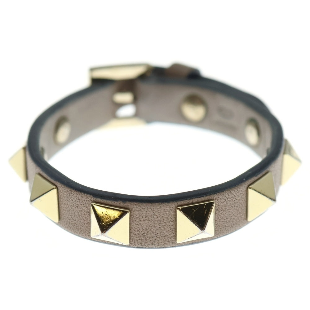 VALENTINO(ヴァレンティノ) ロック スタッズ ブレスレット グレー レザー
