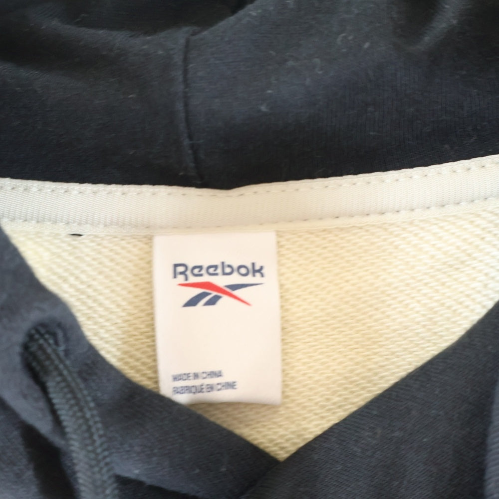 Reebok(リーボック) ロゴ刺繍 プルオーバースウェットパーカー フーディー ホワイト/レッド