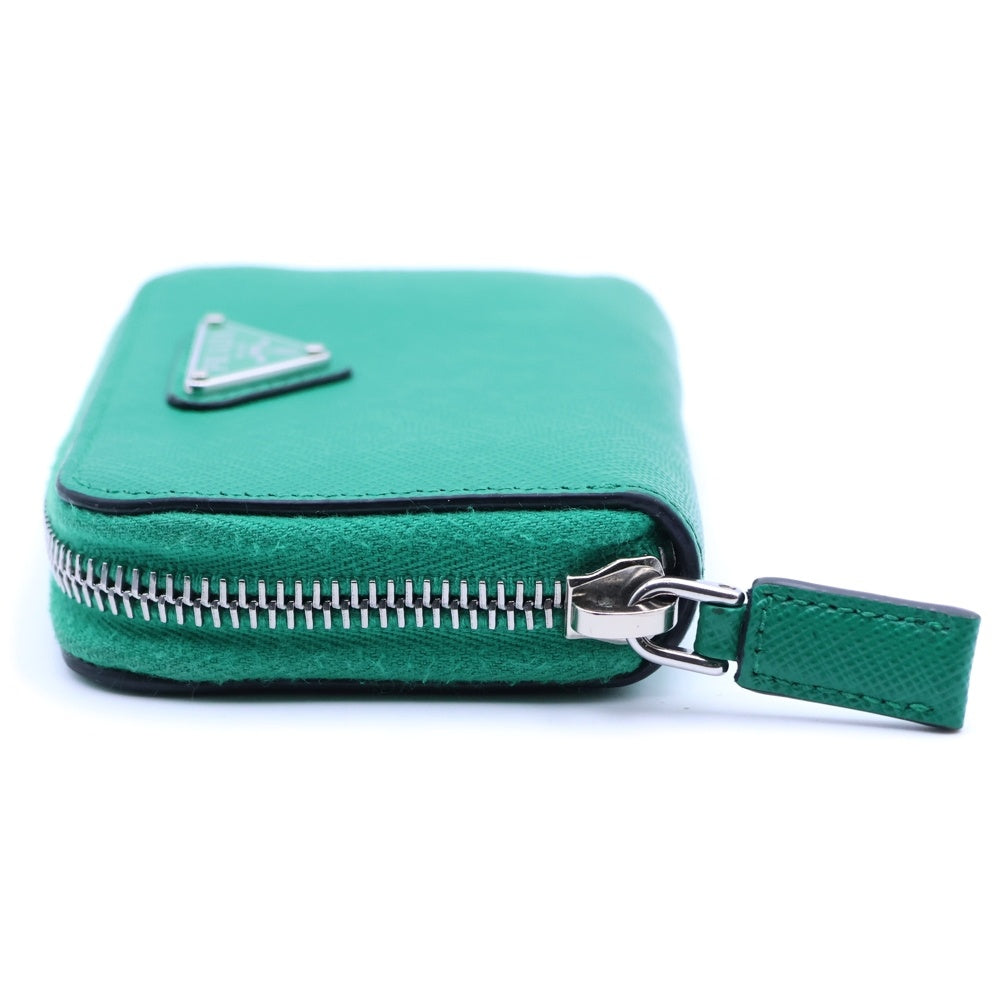 PRADA(プラダ) トライアングルロゴ コインケース 小銭れ グリーン サフィアーノ 2MM003 レディース