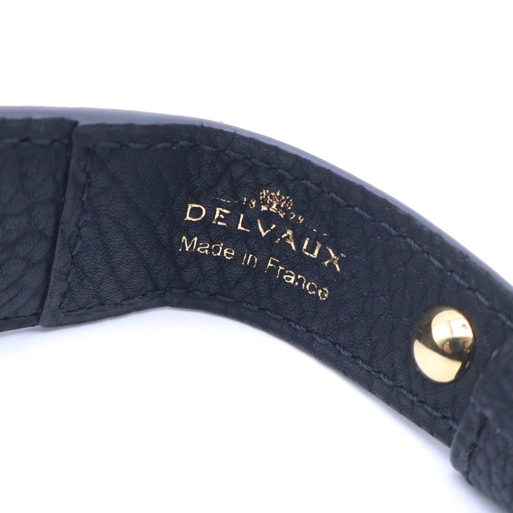 DELVAUX(デルボー) ショルダーストラップ ブラック×ゴールド レザー