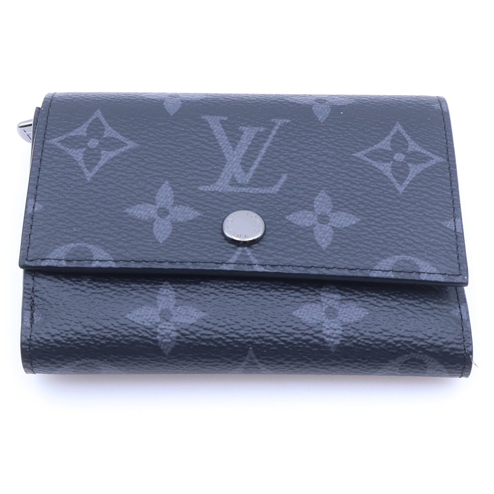 LOUIS VUITTON(ルイヴィトン) モノグラムエクリプス ヴィクター・ウォレット コンパクトウォレット 三つ折り財布 ブラック PVC M12598 ガンメタ金具 レディース