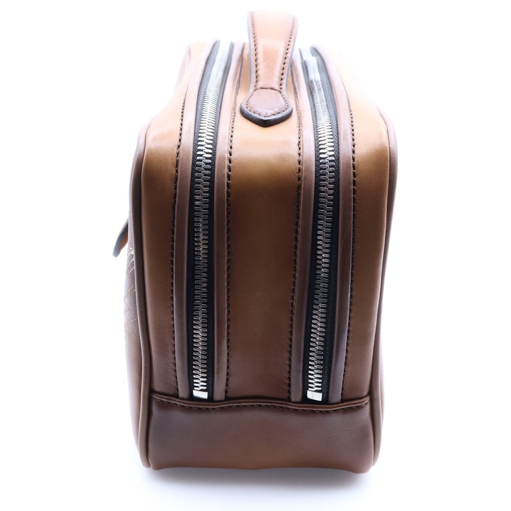 Berluti(ベルルッティ) カリグラフィ パティーヌ フォーミュラ セカンドバッグ ブラウン レザー