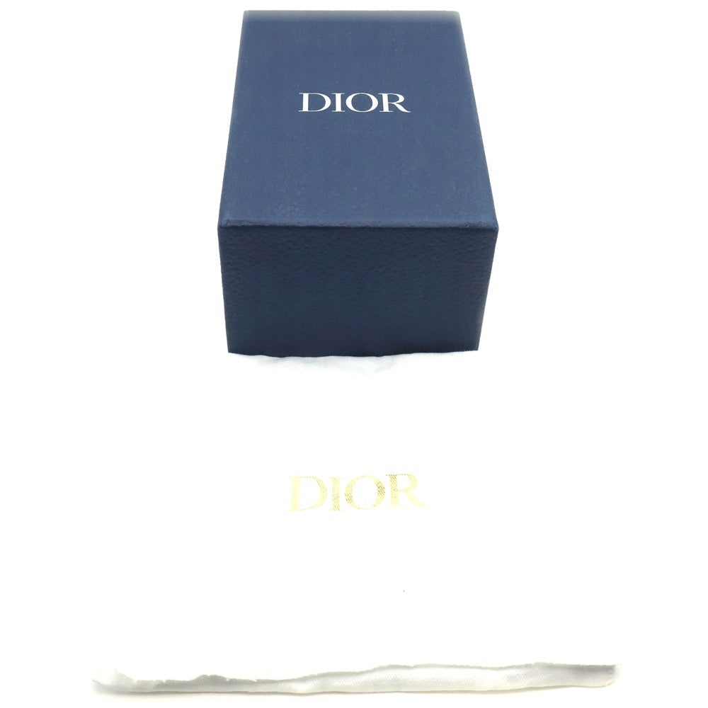 Christian Dior(クリスチャンディオール) オブリーク ベルト ネイビー×ベージュ×ブラック キャンバス×レザー ガンメタ金具