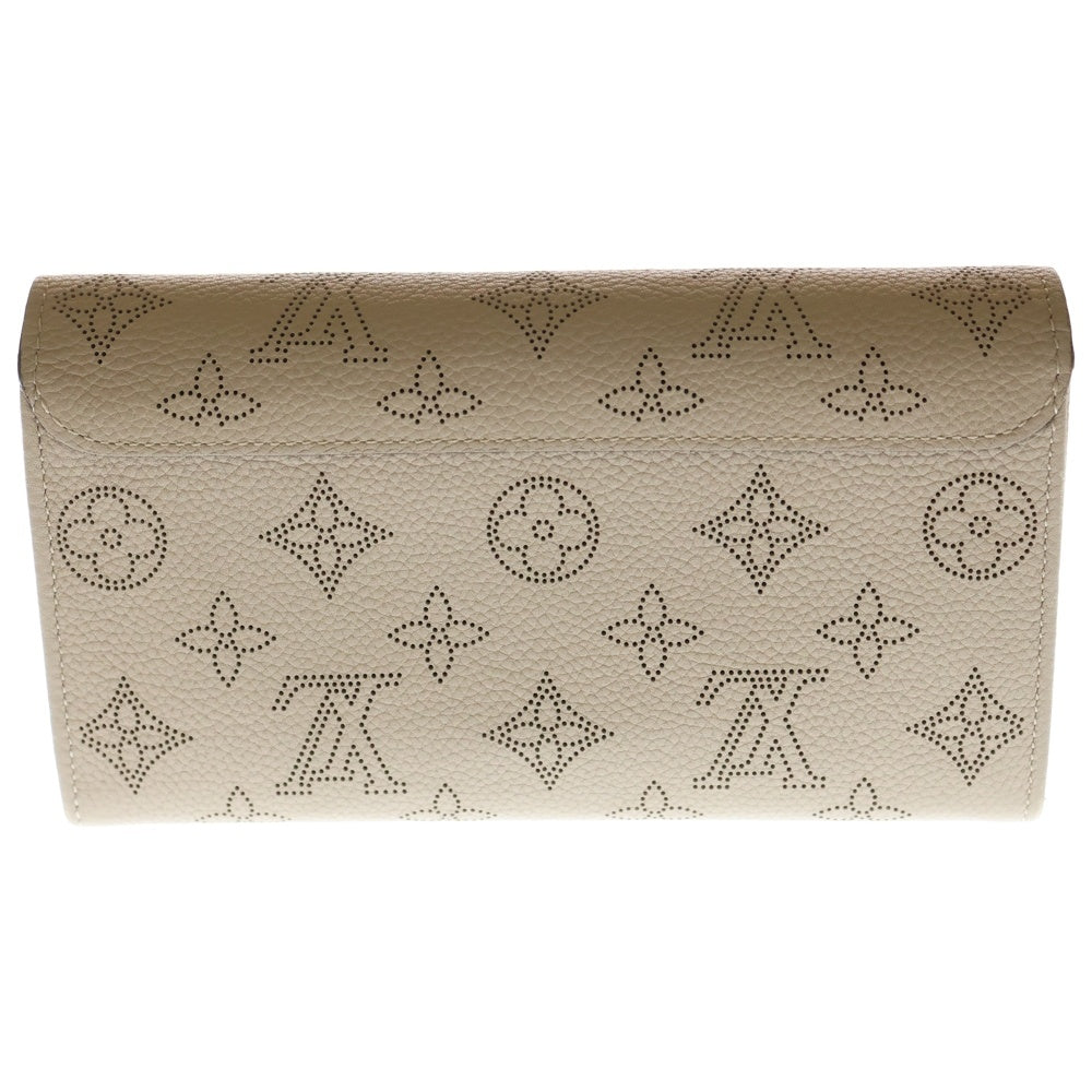 LOUIS VUITTON(ルイヴィトン) モノグラムマヒナ ポルトフォイユ イリス ガレ ロングウォレット 長財布 カードケース ベージュ レザー M60144 シルバー金具 レディース