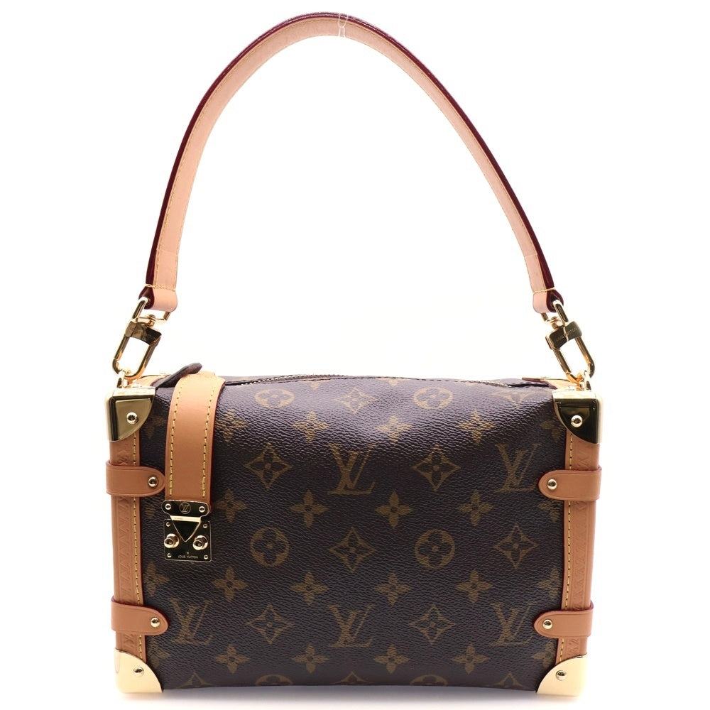 LOUIS VUITTON(ルイヴィトン) モノグラム サイドトランクMM 2WAYバッグ ショルダーバッグ ブラウン レザー×PVC M46358 ゴールド金具 レディース