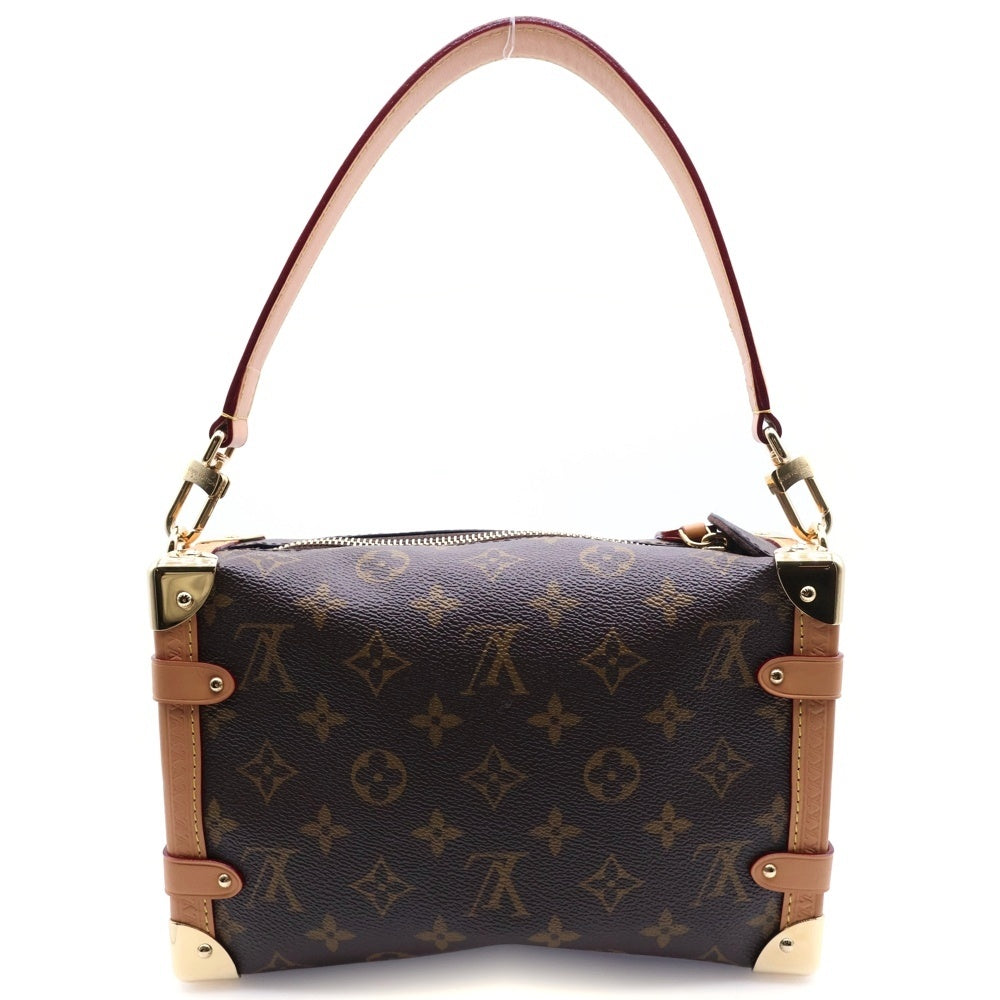 LOUIS VUITTON(ルイヴィトン) モノグラム サイドトランクMM 2WAYバッグ ショルダーバッグ ブラウン レザー×PVC M46358 ゴールド金具 レディース