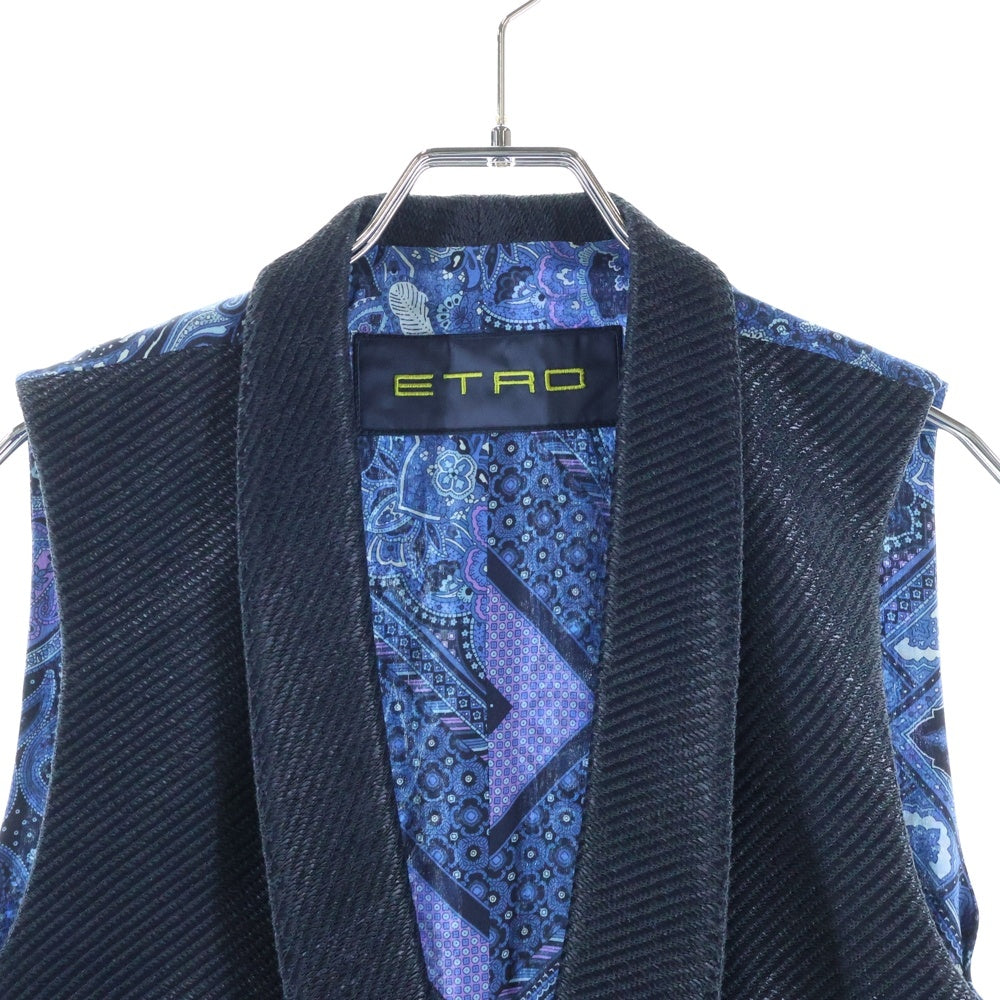 ETRO(エトロ) ペイズリー柄切り替え ベスト ネイビー