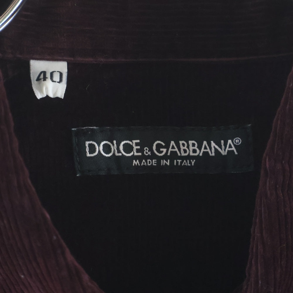 DOLCE & GABBANA(ドルチェアンドガッバーナ) コーデュロイ長袖シャツ ボルドー