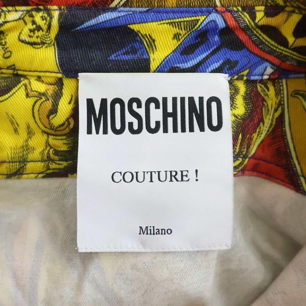 MOSCHINO(モスキーノ) 総柄プリント 長袖シャツ レッド/イエロー