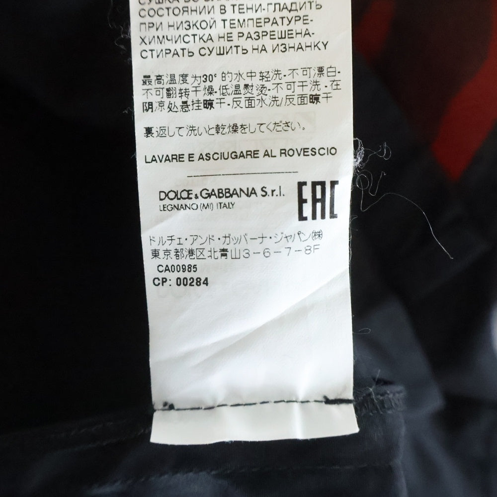 DOLCE & GABBANA(ドルチェアンドガッバーナ) グラフィックプリント 半袖シャツ ブラック/レッド G5JG5T