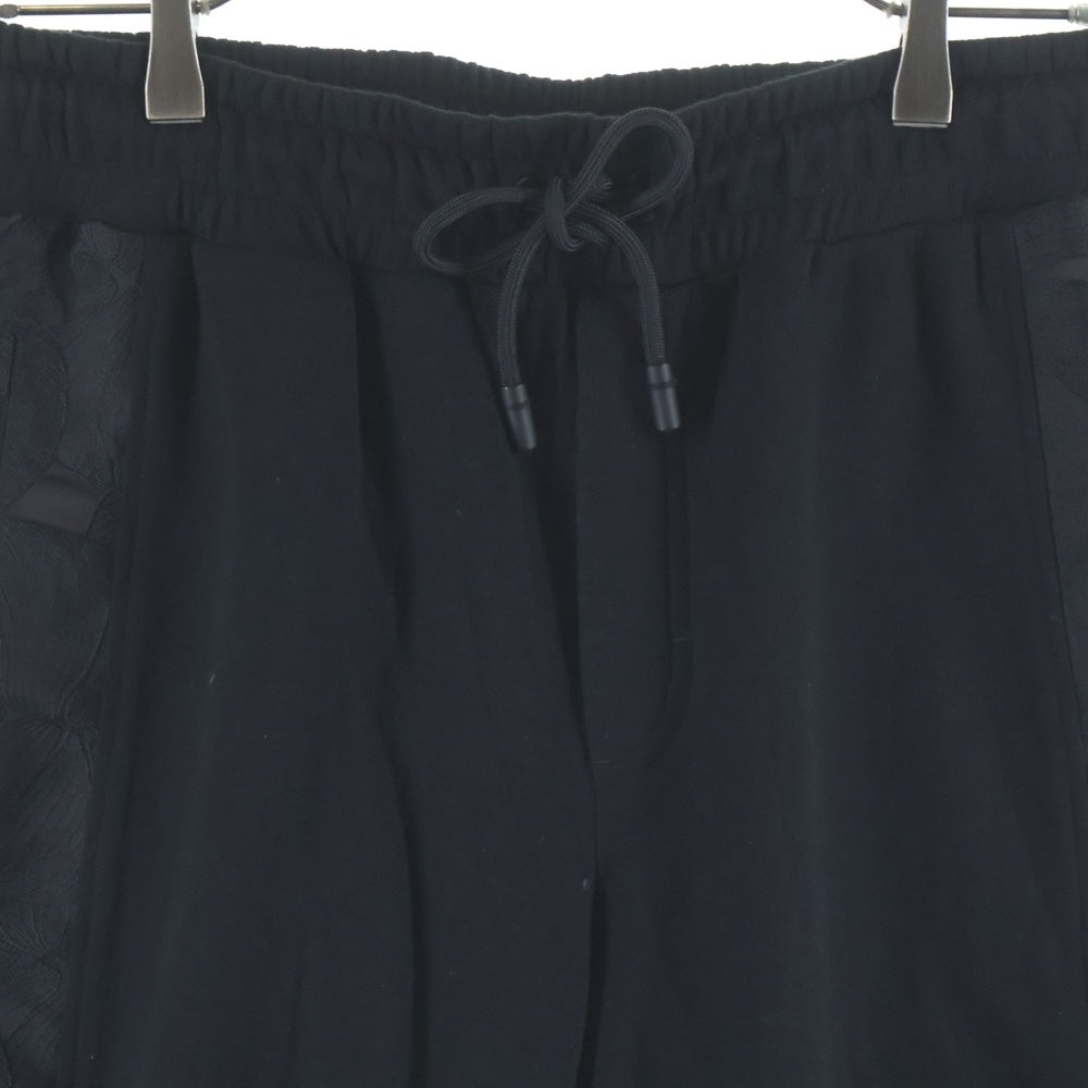 DOLCE & GABBANA(ドルチェアンドガッバーナ) レオパード柄 ジャガード切り替え スウェットトラック ジョガーパンツ ブラック