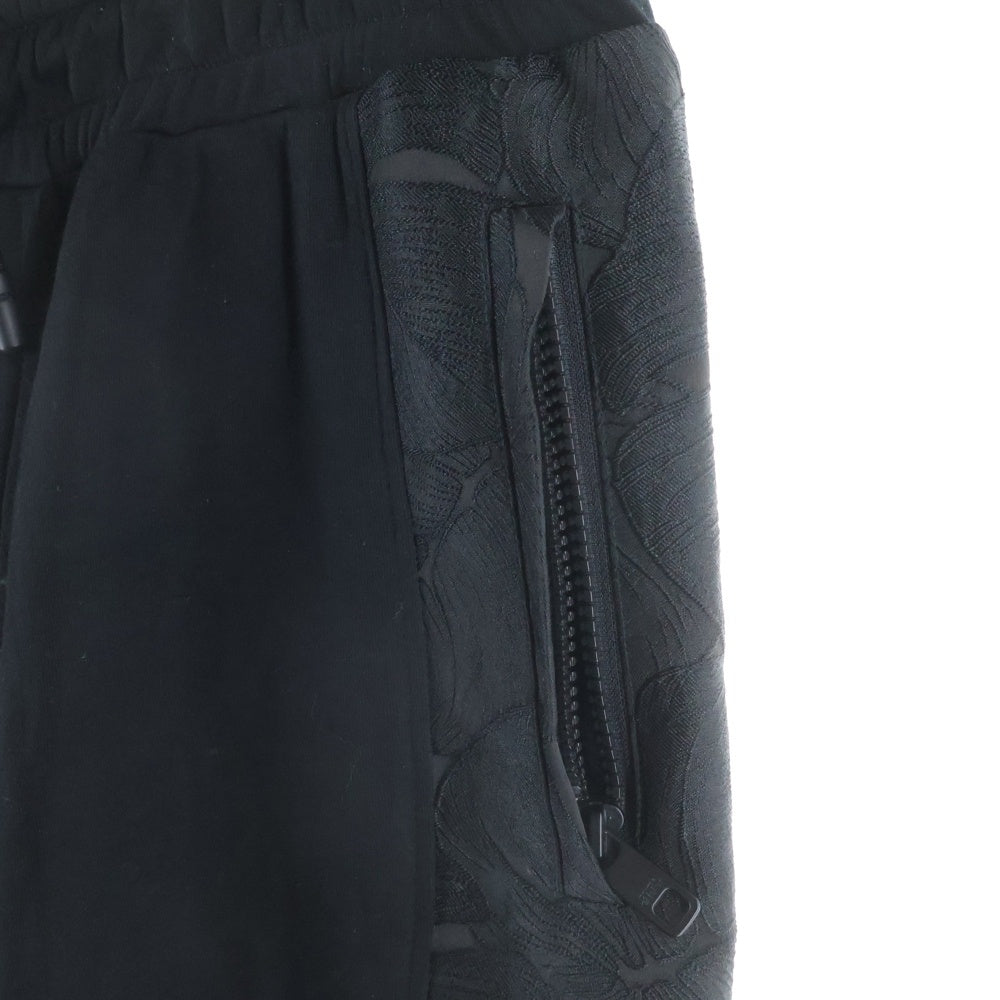 DOLCE & GABBANA(ドルチェアンドガッバーナ) レオパード柄 ジャガード切り替え スウェットトラック ジョガーパンツ ブラック