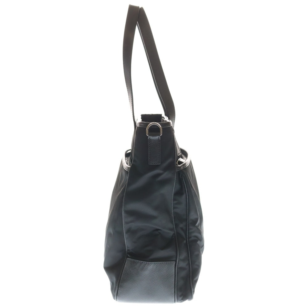 PRADA(プラダ) サフィアーノ テスート トライアングルロゴ ナイロン ハンドバッグ ショルダーバッグ 2WAY ブラック レディース