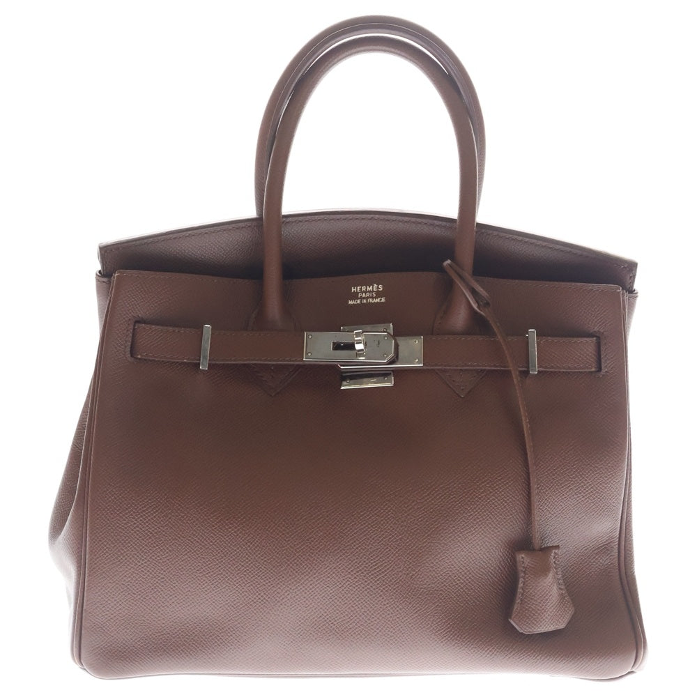 HERMES(エルメス) バーキン30 エプソン レザー ハンドバッグ シルバー金具 ブラウン □D刻印 レディース