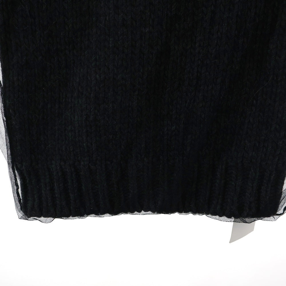 DOLCE & GABBANA(ドルチェアンドガッバーナ) チュール レイヤード タートルネック ロング ニット ワンピース グレー レディース SK0408