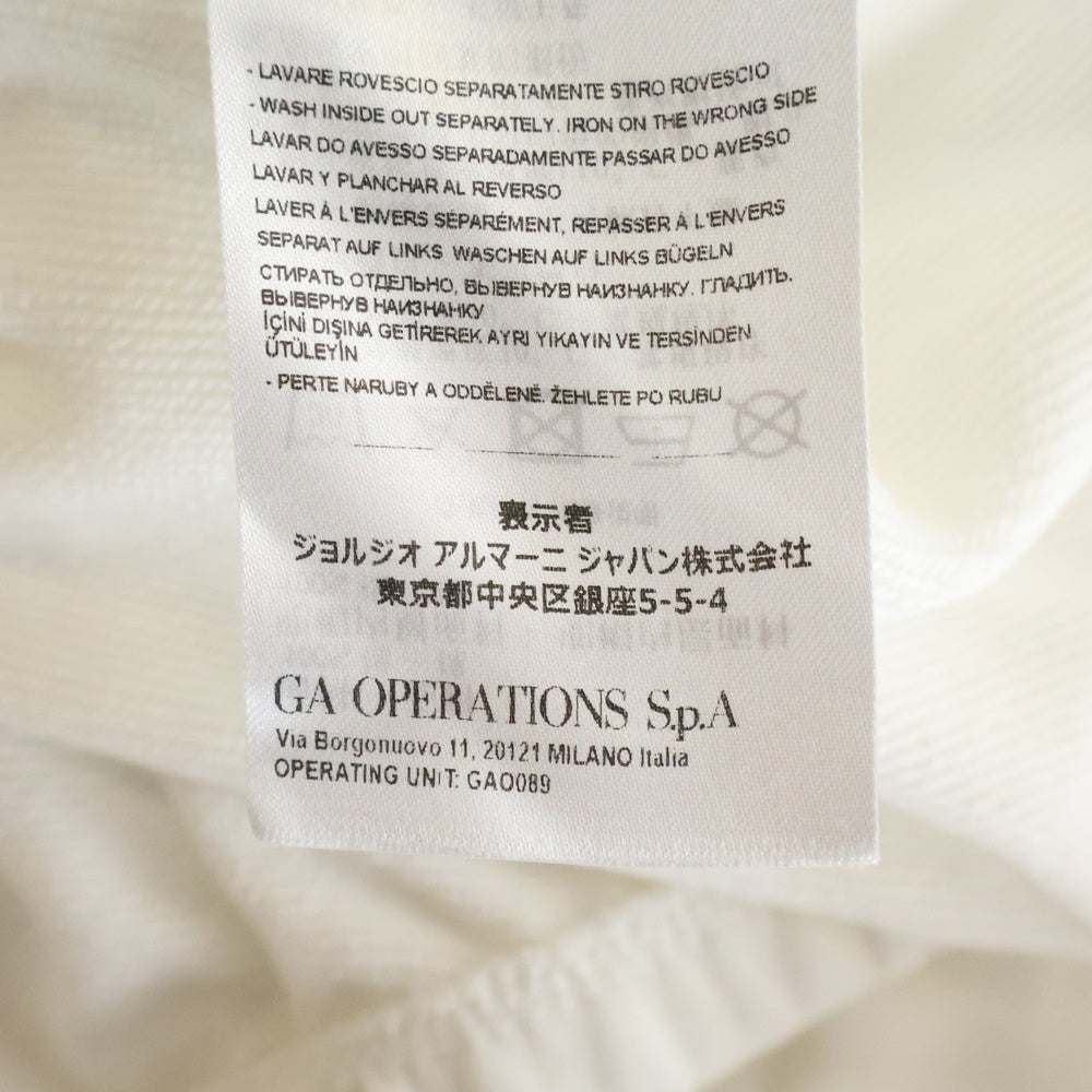 Armani Exchange(アルマーニ エクスチェンジ) ロゴ刺繍 プルオーバースウェットパーカー フーディ ホワイト レディース