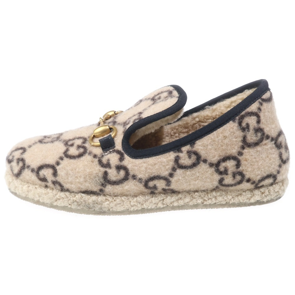 GUCCI(グッチ) GG ボア ムートン ホースビット ローカットシューズ スリッポン ベージュ レディース