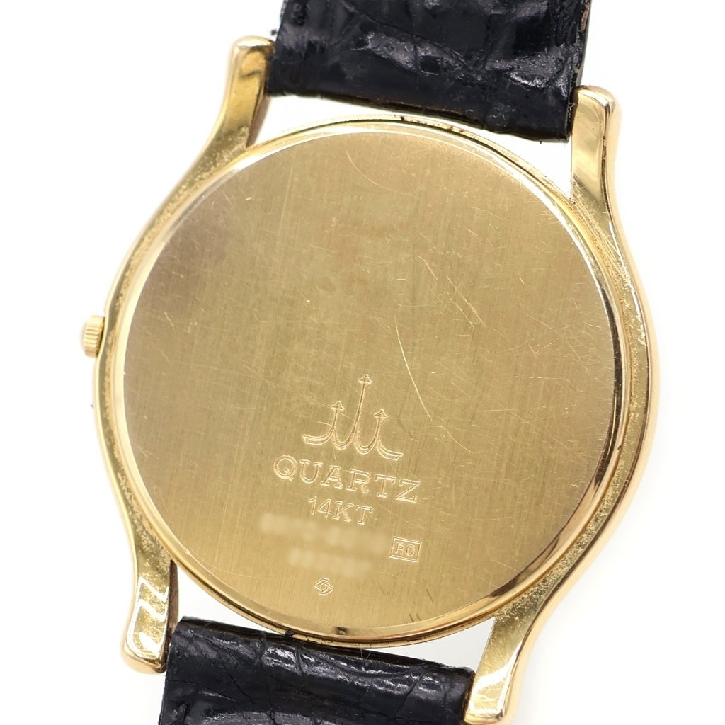 CREDOR(クレドール) クレドール シャンパン文字盤 レザーベルト クォーツウォッチ 腕時計 14KT イエローゴールド/ブラック 9570-6010 レディース