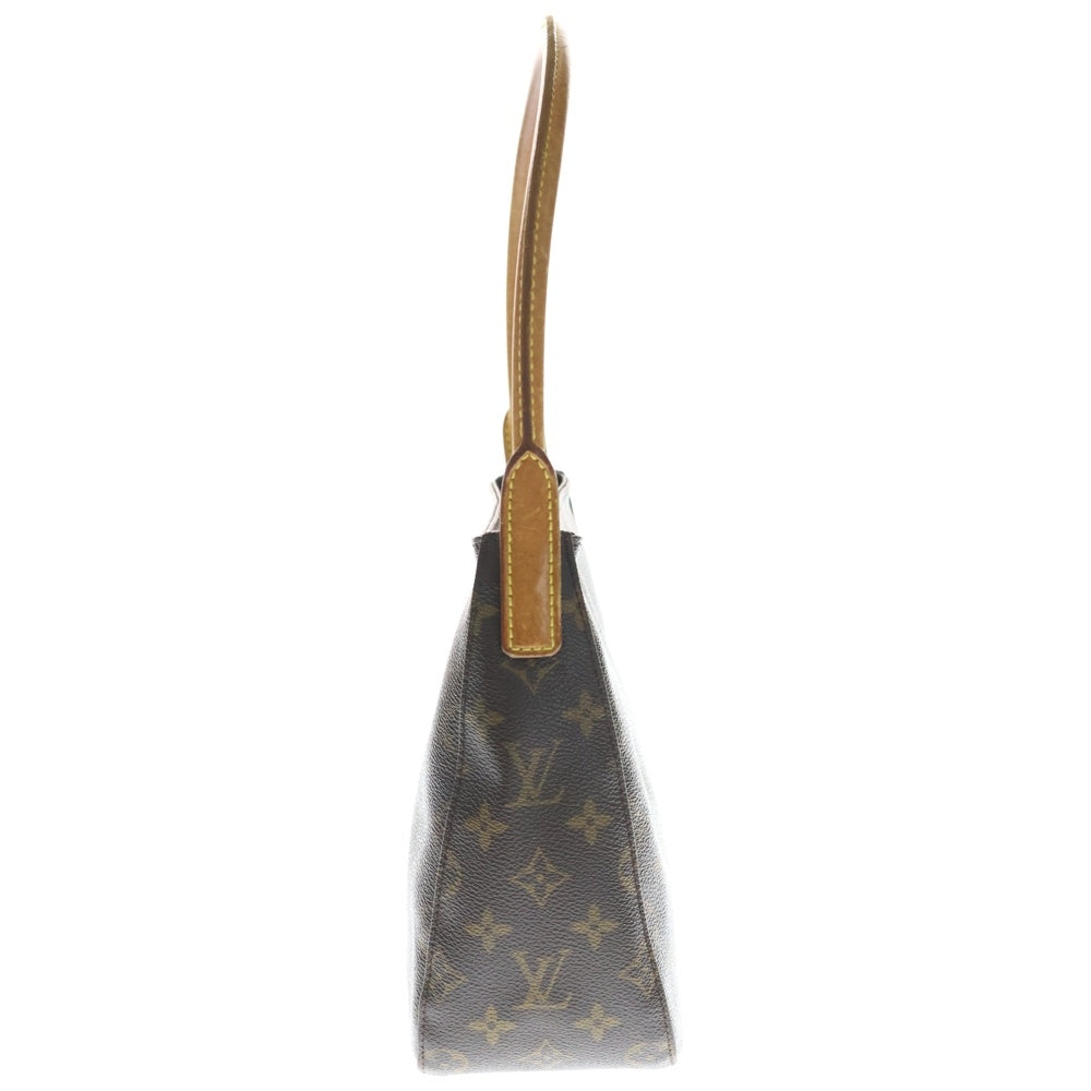 LOUIS VUITTON(ルイヴィトン) モノグラム ルーピング ハンドバッグ ワンショルダーバッグ ブラウン レザー×PVC M51146 ゴールド金具 レディース