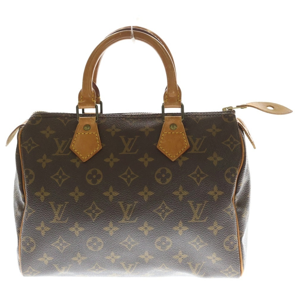 LOUIS VUITTON(ルイヴィトン) モノグラム スピーディ25 ボストンバッグ ミニバッグ ブラウン レザー×PVC M41528 ゴールド金具 レディース