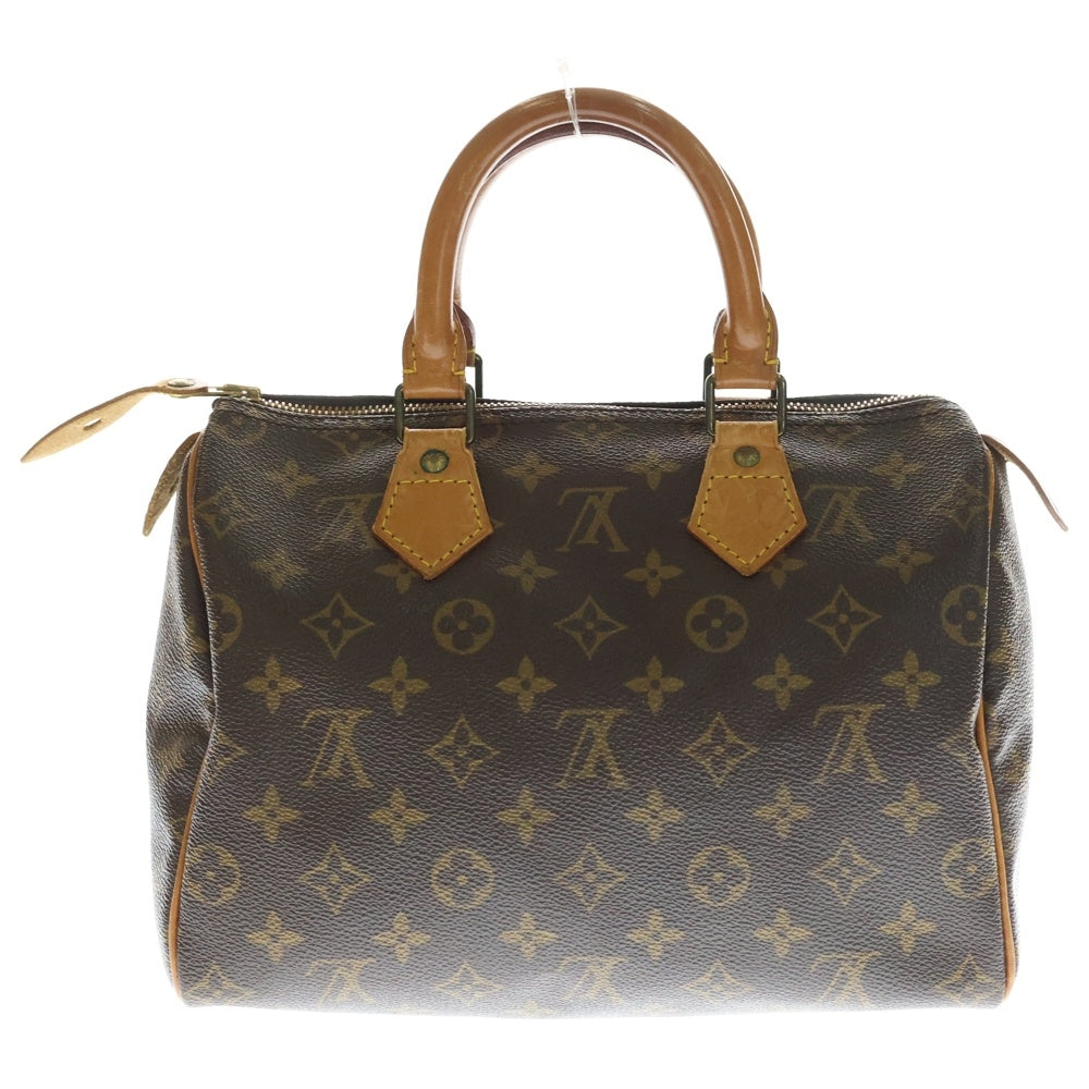 LOUIS VUITTON(ルイヴィトン) モノグラム スピーディ25 ボストンバッグ ミニバッグ ブラウン レザー×PVC M41528 ゴールド金具 レディース