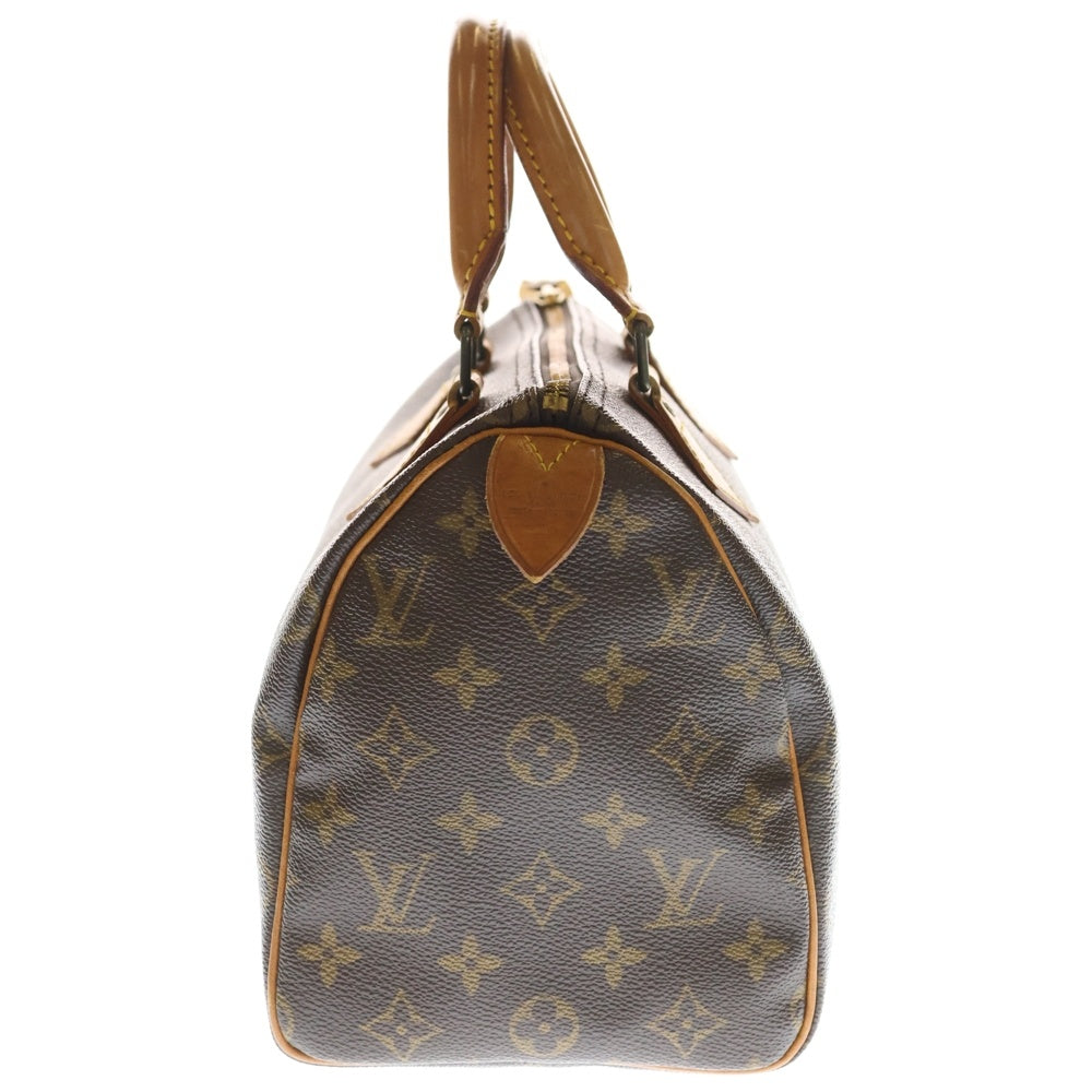 LOUIS VUITTON(ルイヴィトン) モノグラム スピーディ25 ボストンバッグ ミニバッグ ブラウン レザー×PVC M41528 ゴールド金具 レディース
