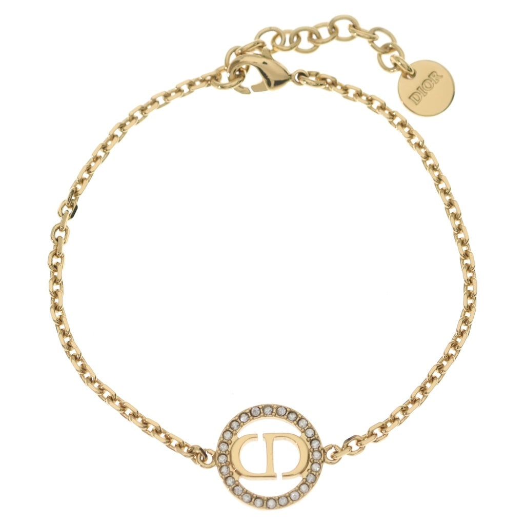 Christian Dior(クリスチャンディオール) CDロゴ ラインストーン ブレスレット ゴールド GP レディース